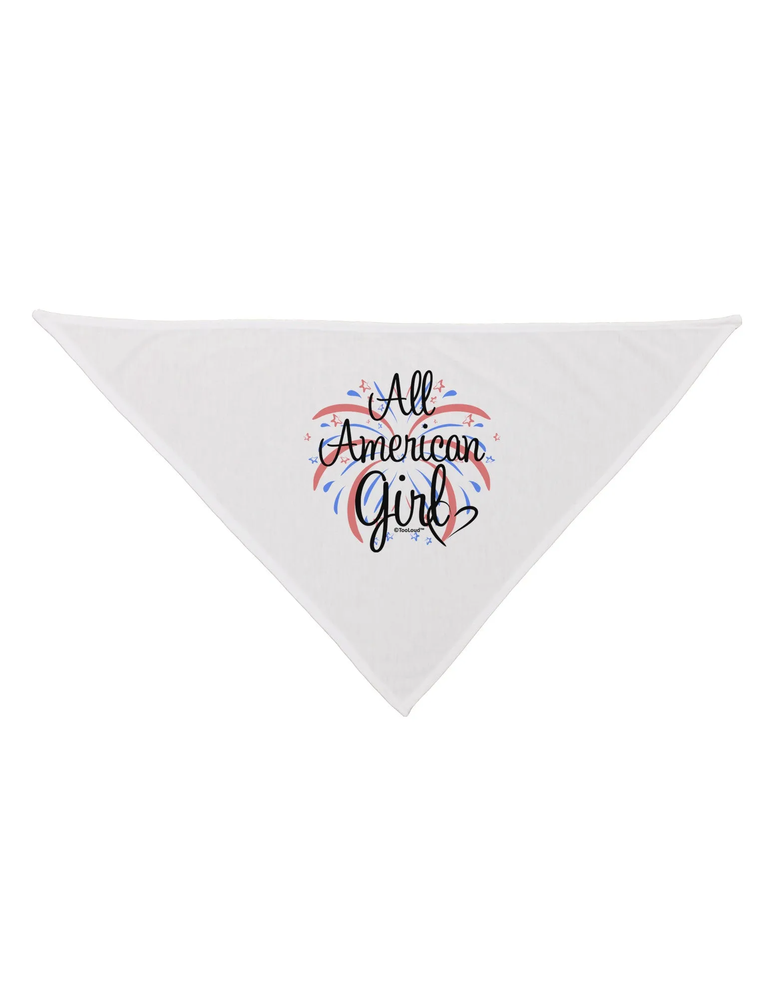 All American Girl - Fireworks and Heart Dog Bandana 26 by TooLoud