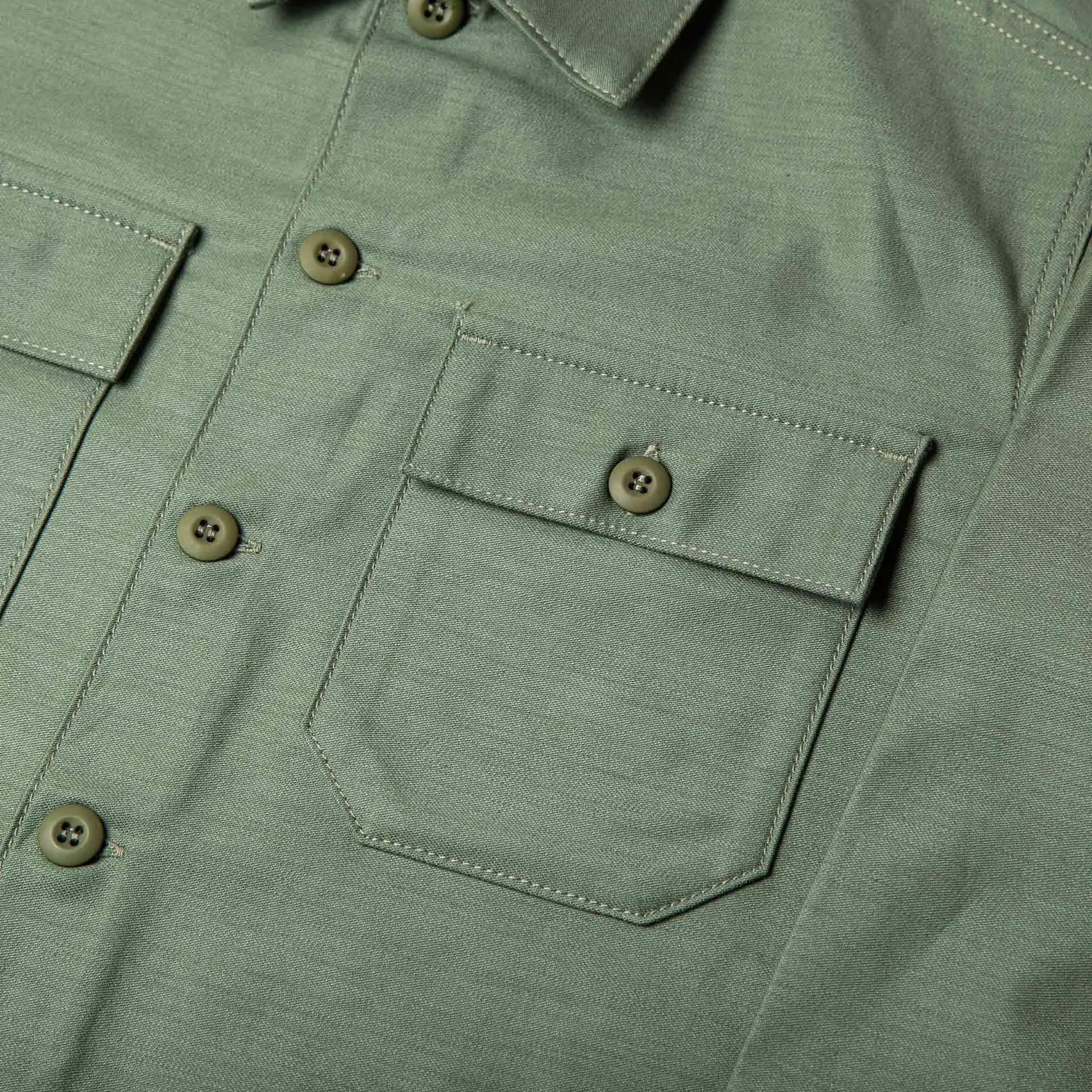 BWS-03 MILITARY OVERSHIRT 10 oz. army green military twill (lot 2023)