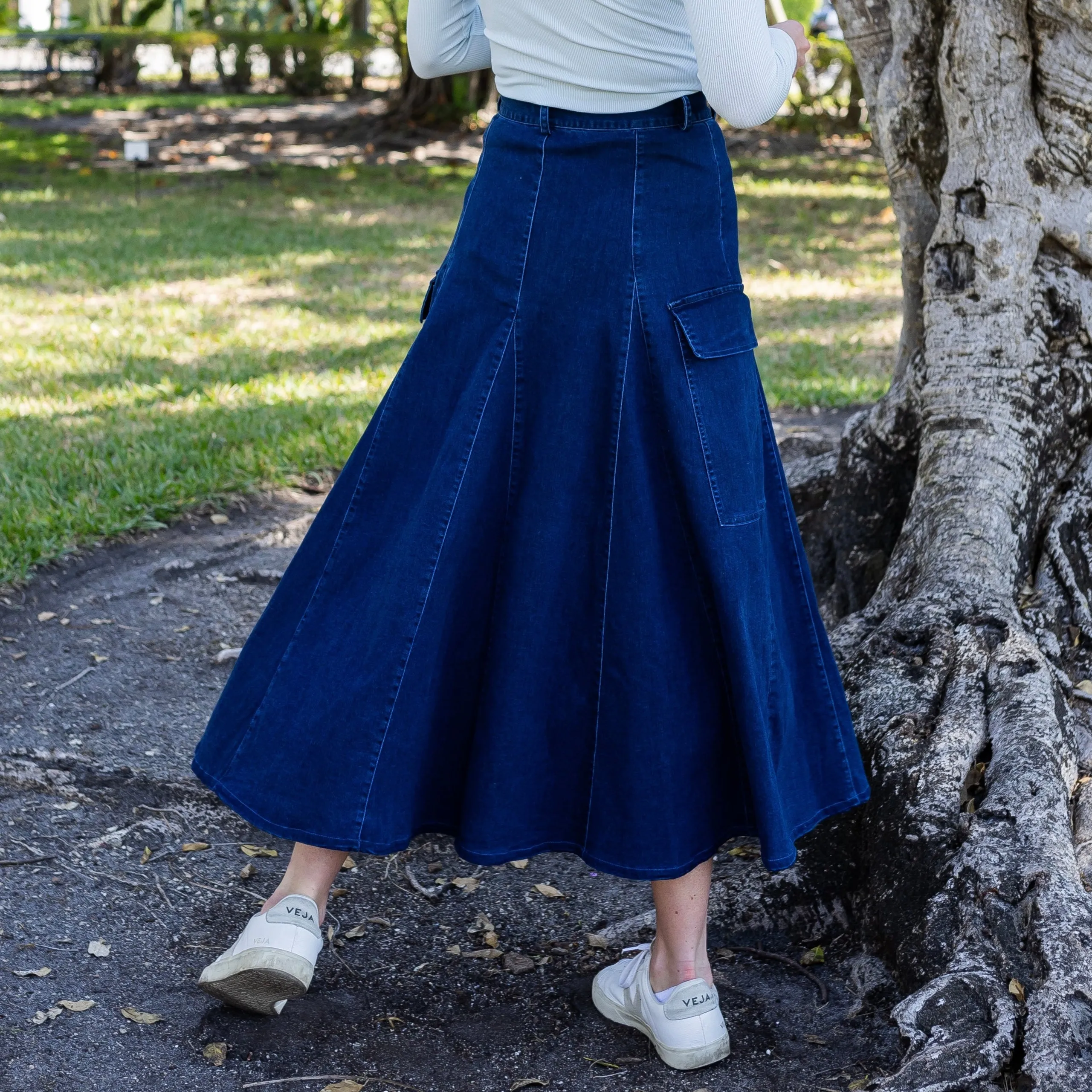 Cargo Denim Skirt | Blue
