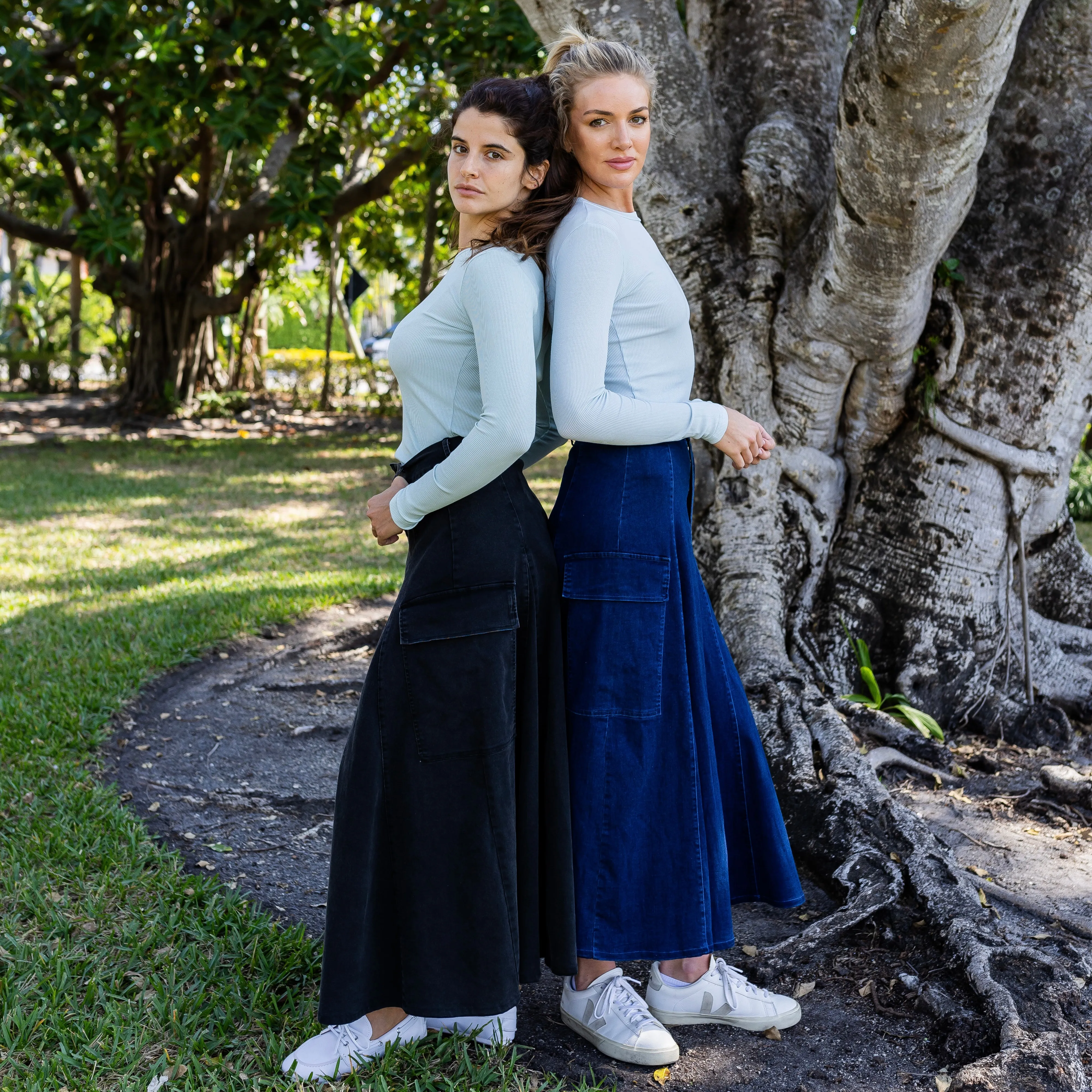 Cargo Denim Skirt | Blue