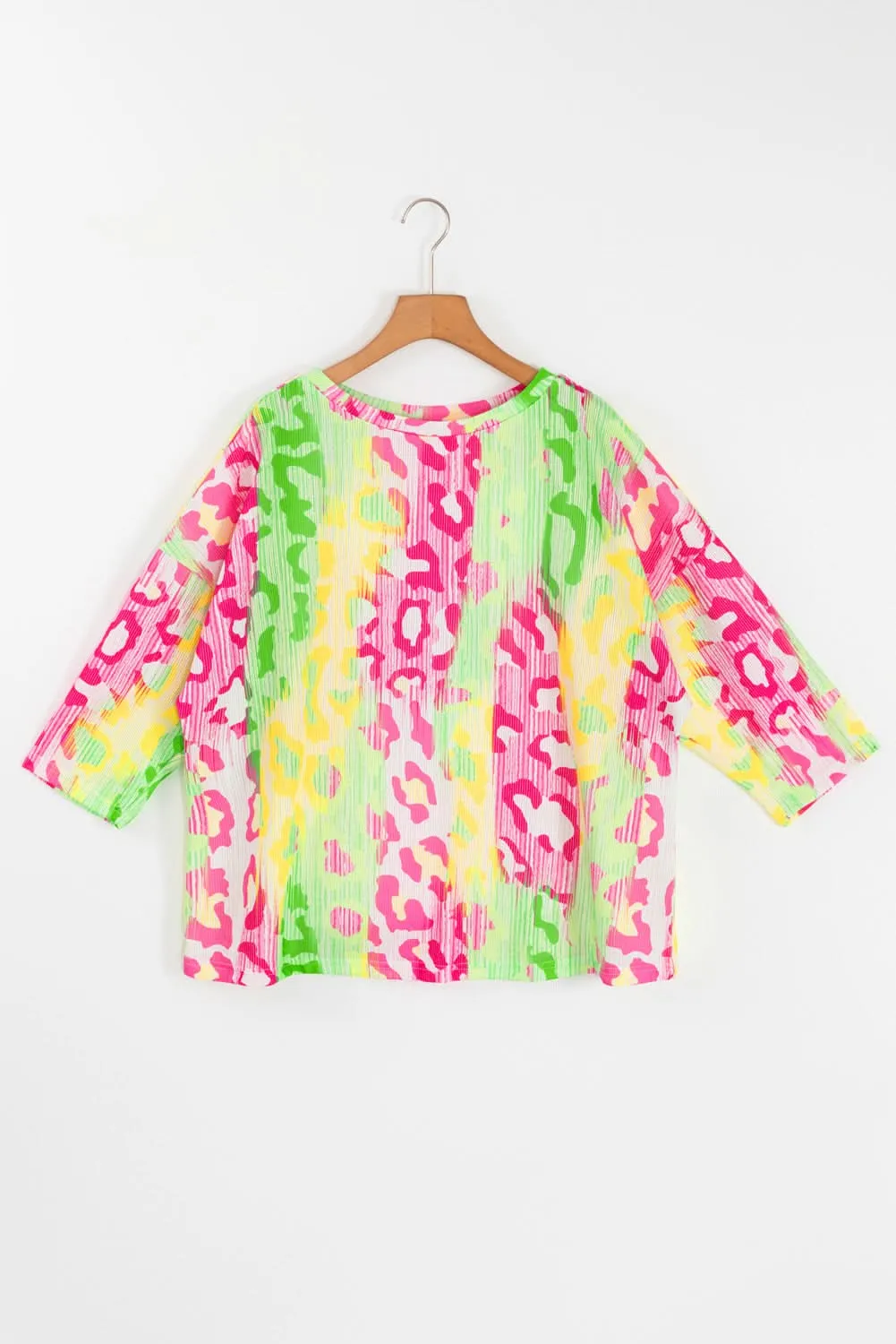 Color block leopard tee - plus size