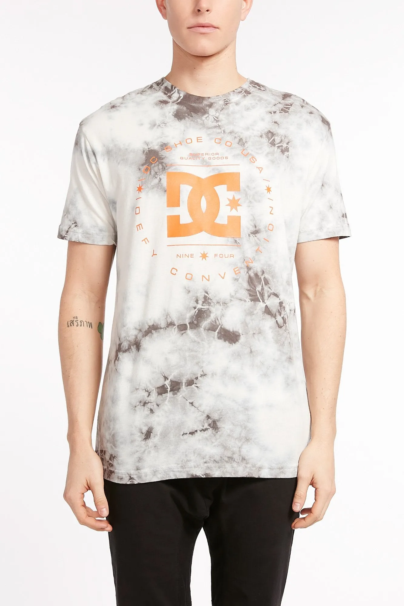 DC Guys Grey Tie Dye Logo Tee