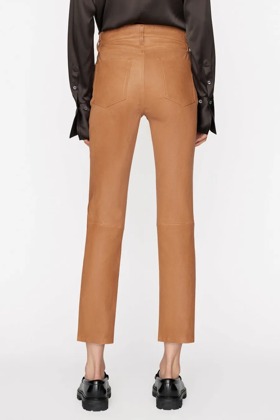 Le High Straight Leather Latte