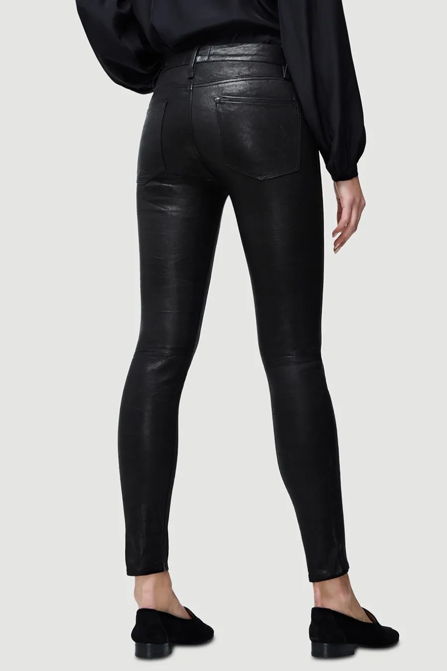 Le Skinny Leather Pant Washed Black
