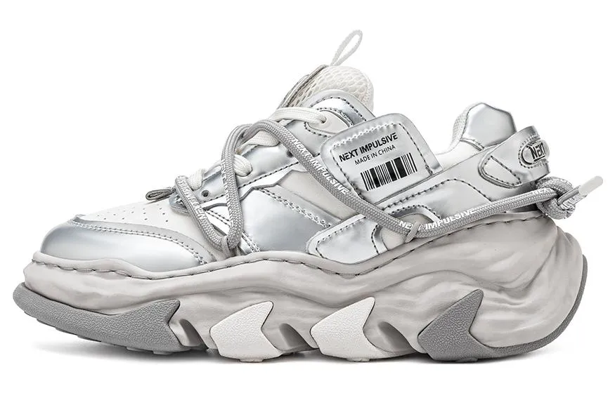 Next Impulsive Dissolve Chunky Sneakers Unisex Collection, silver