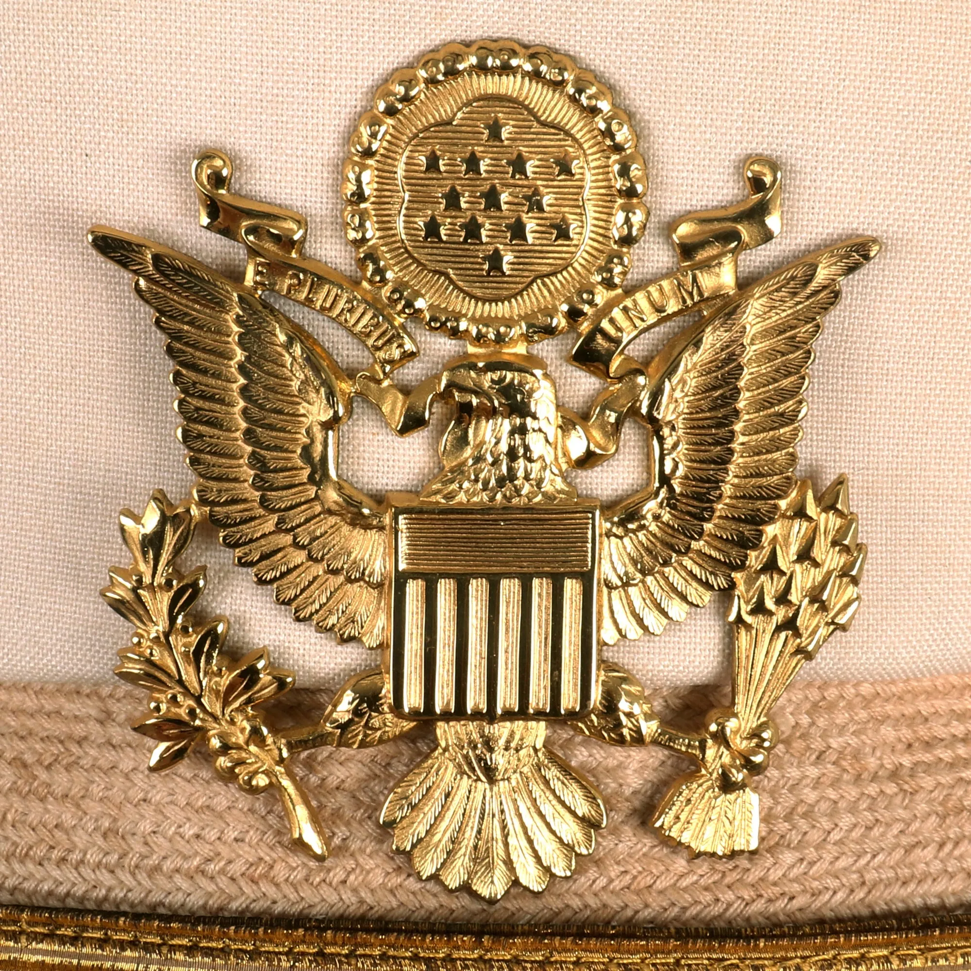 Original U.S. Vietnam War Army Lieutenant General Charles A. Corcoran White Summer Service Dress Uniform With Visor - Commanding General First Field Force and Chief of Staff MACV