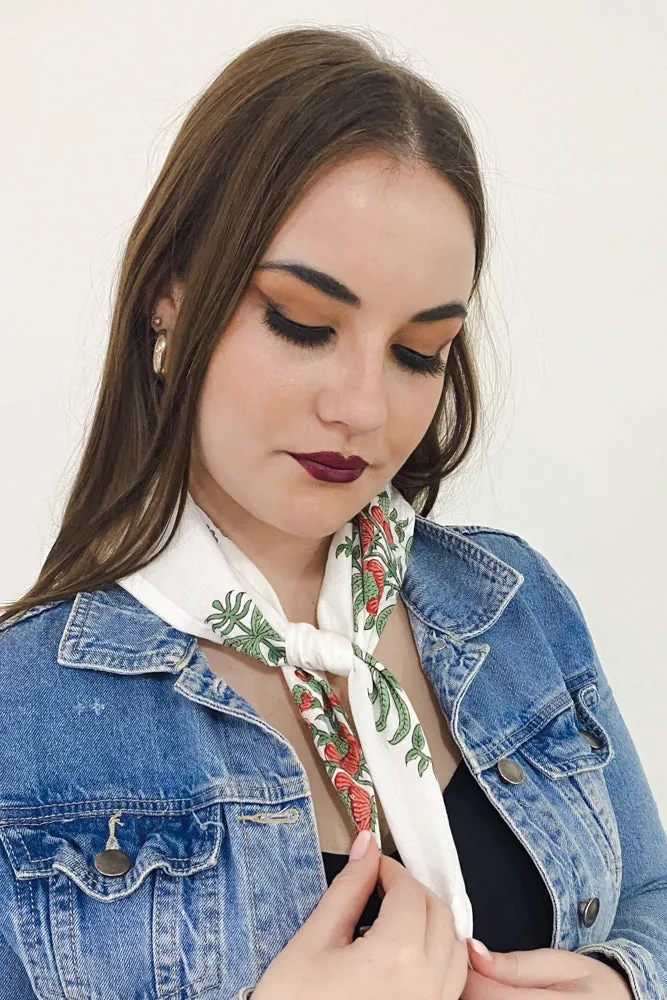 Red and Green bouquet Bandana