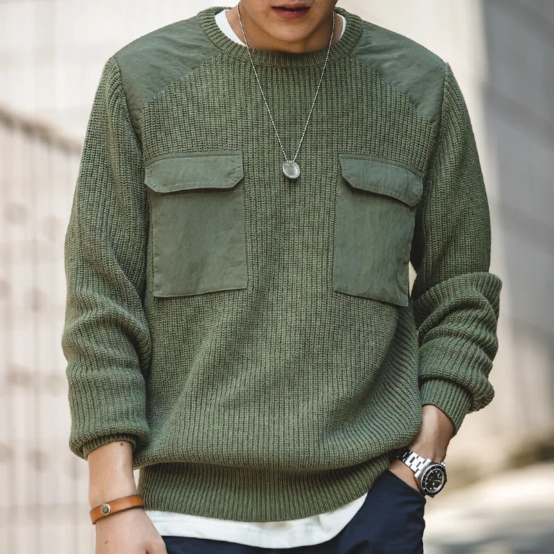 Retro Outdoor Army Green Commando Sweater