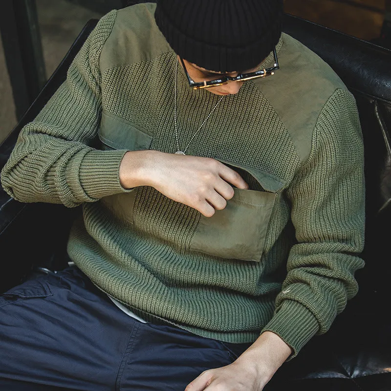 Retro Outdoor Army Green Commando Sweater