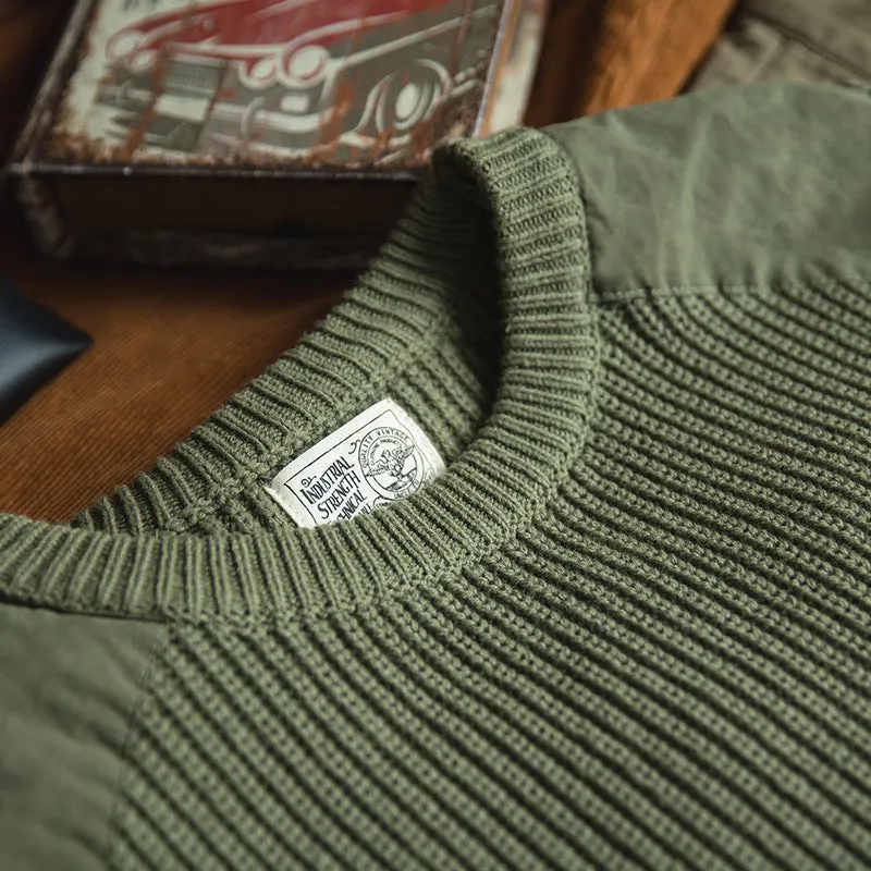 Retro Outdoor Army Green Commando Sweater