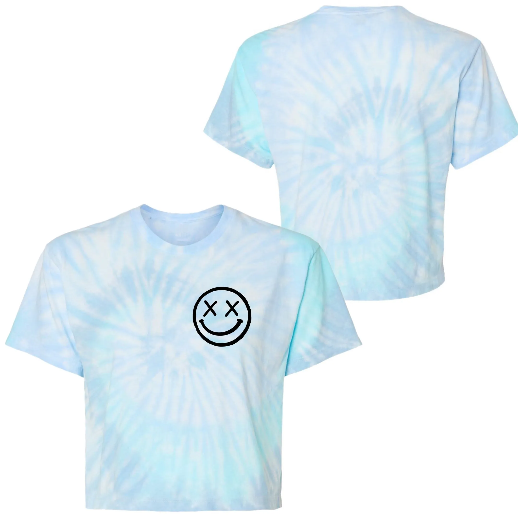 Salty Savage Ladies "OG Smile” Spiral Tie Dye Crop Tee | Basic