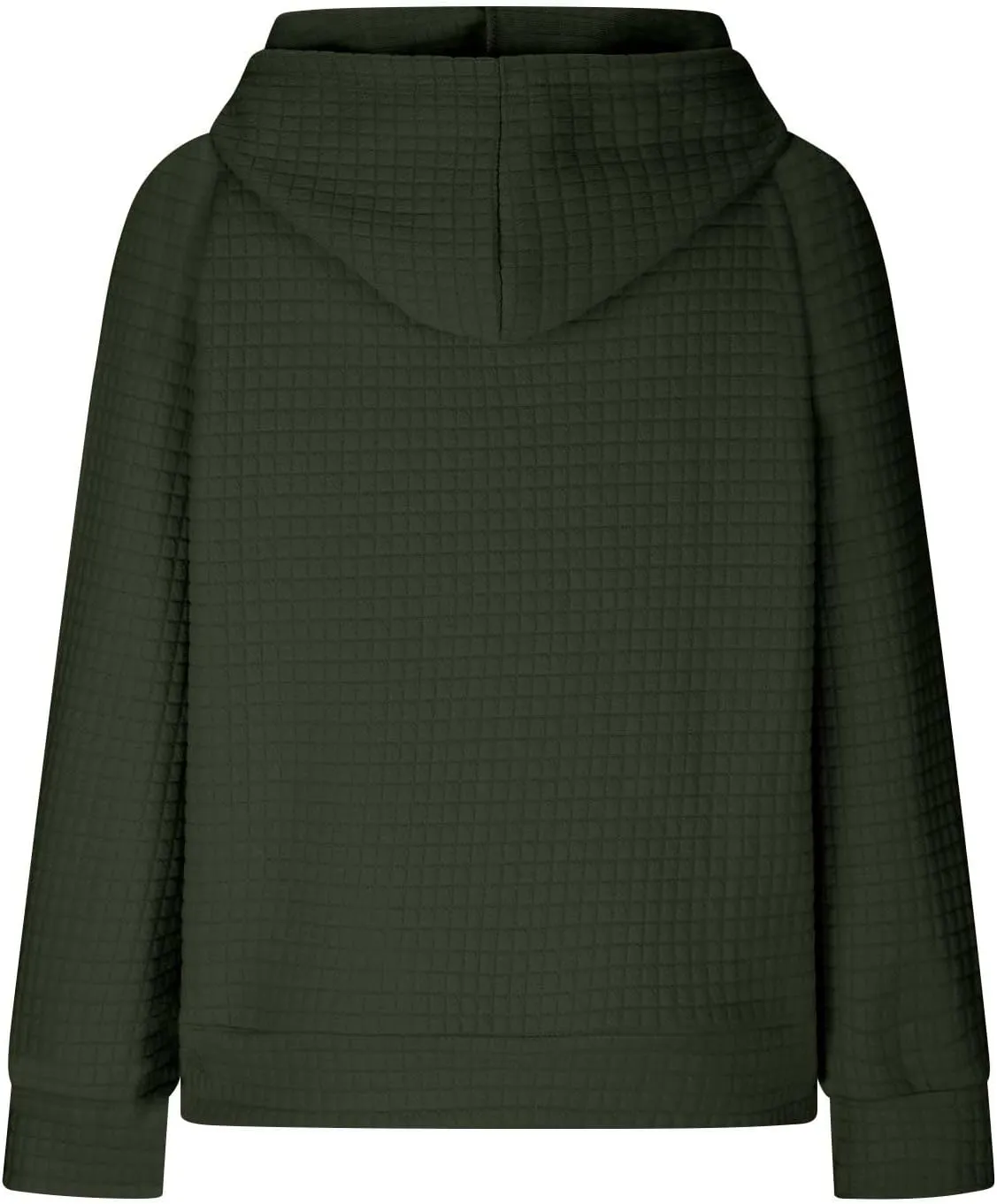 SHOPESSA Women Pullover Hoodie Sweatshirt Waffle-Knit Shacket Hooded Loose Fit Lightweight Jacket Long Sleeve Boyfriend Shirt