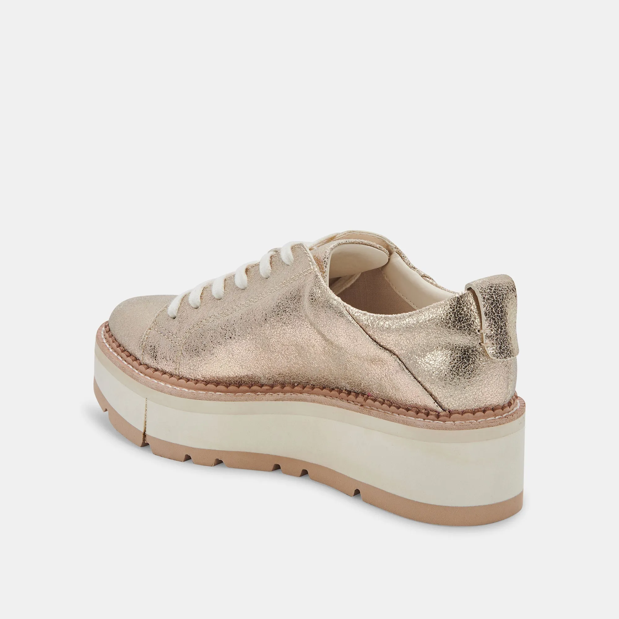 TOYAH SNEAKERS LIGHT GOLD METALLIC SUEDE - re:vita