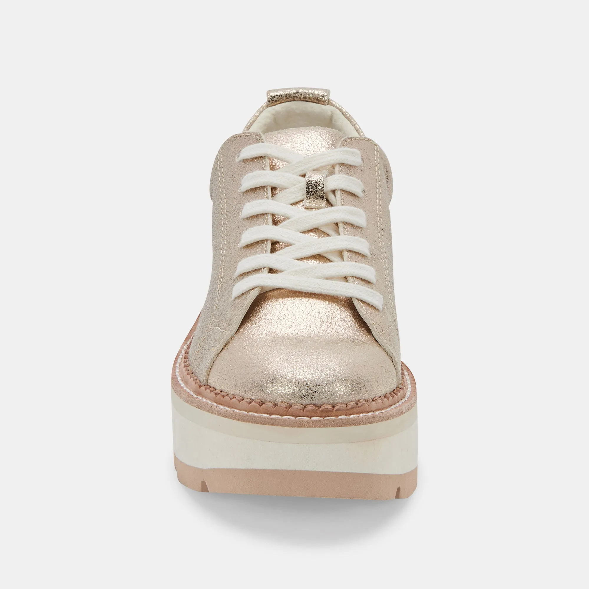 TOYAH SNEAKERS LIGHT GOLD METALLIC SUEDE - re:vita