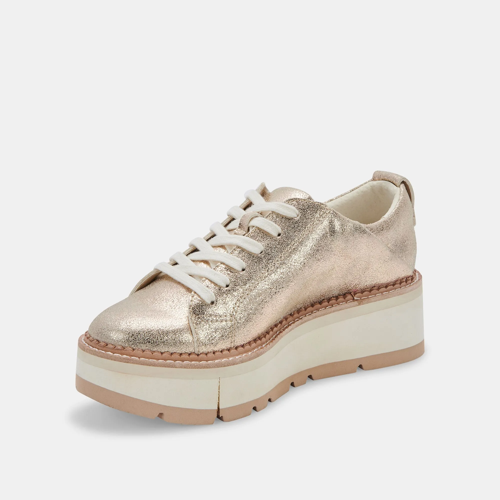 TOYAH SNEAKERS LIGHT GOLD METALLIC SUEDE - re:vita