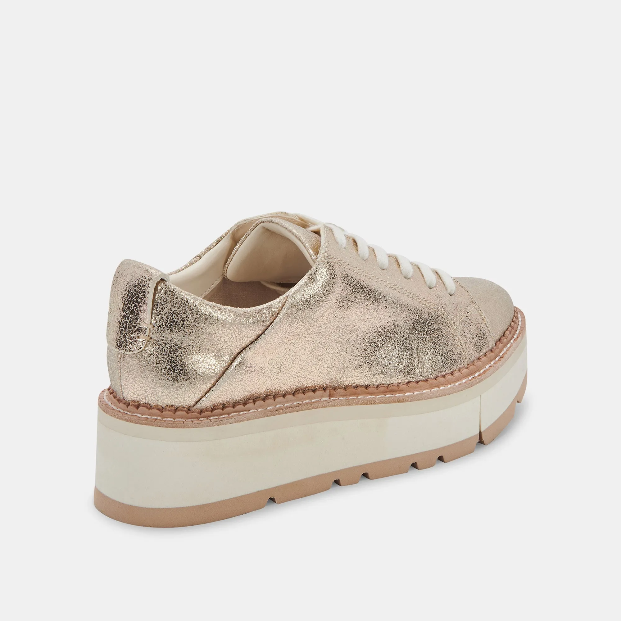 TOYAH SNEAKERS LIGHT GOLD METALLIC SUEDE - re:vita