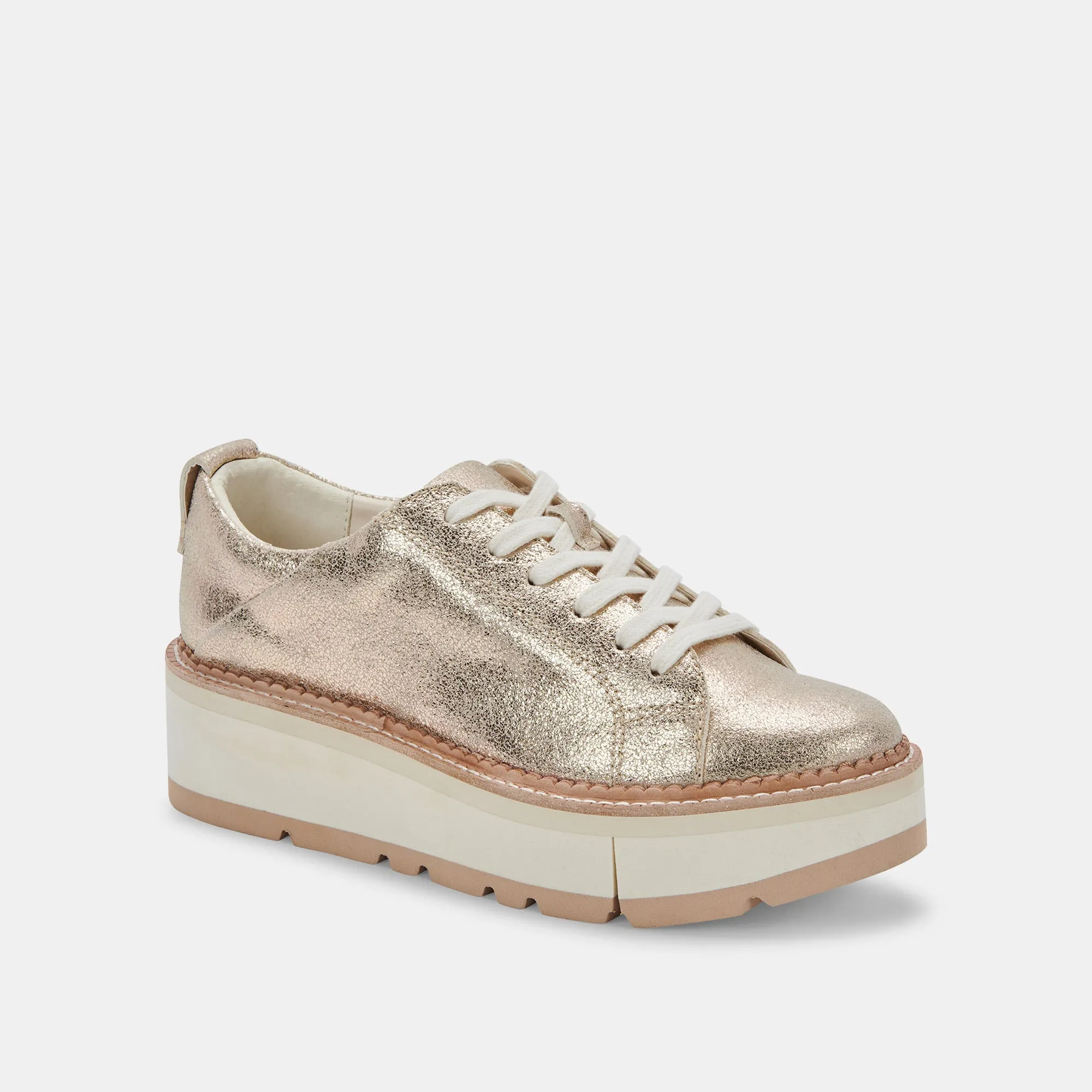 TOYAH SNEAKERS LIGHT GOLD METALLIC SUEDE - re:vita