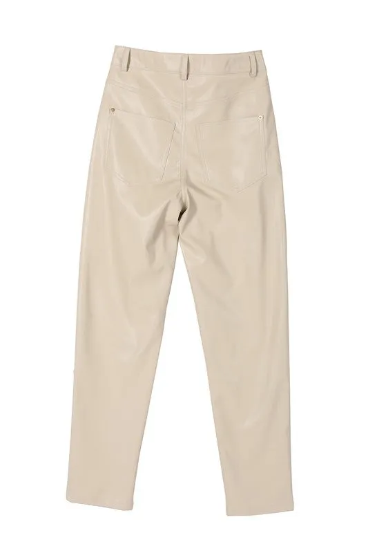 Vegan No Stretch Leather Pants