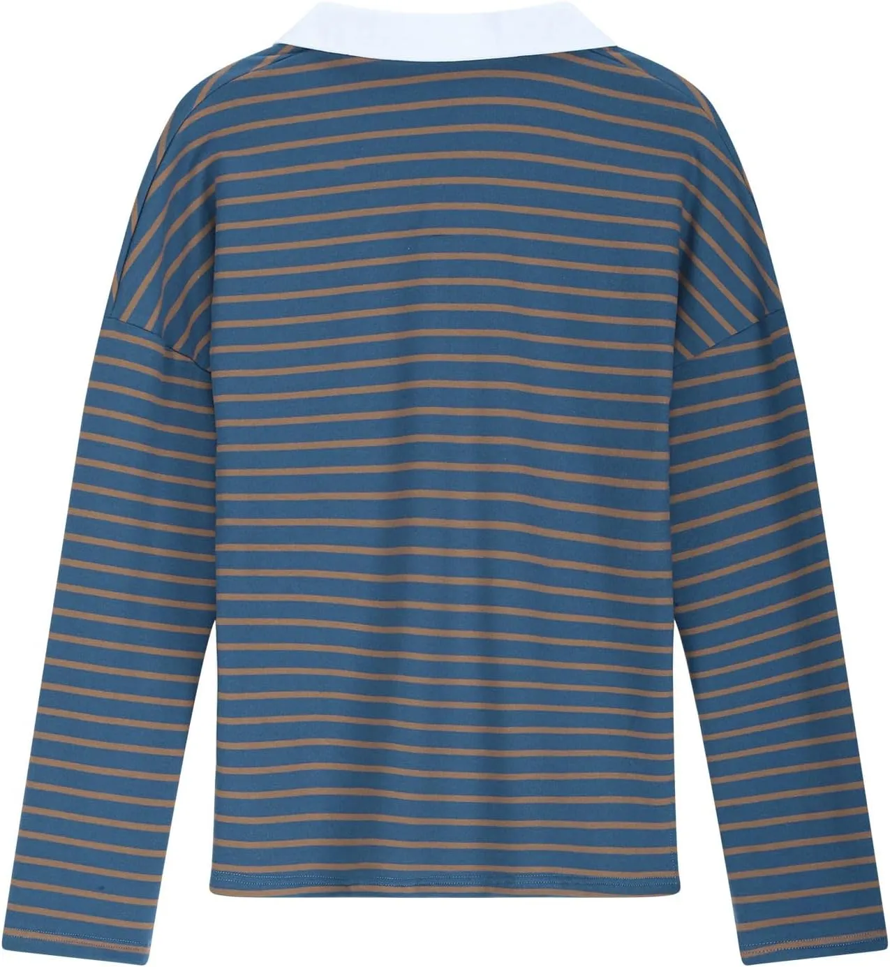 Women Fall Fashion Sweatshirts Long Sleeve V-Neck Stripe Pullover Tops Casual Oversized Fall Clothes